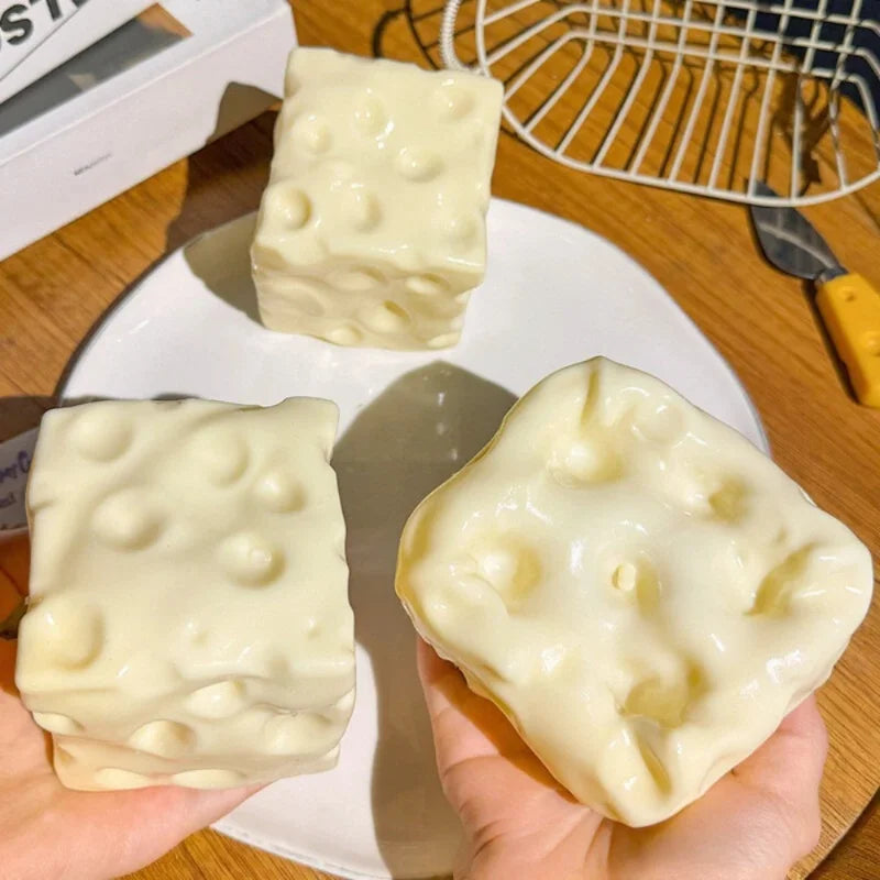 Giant shapeable cheese cube squishy