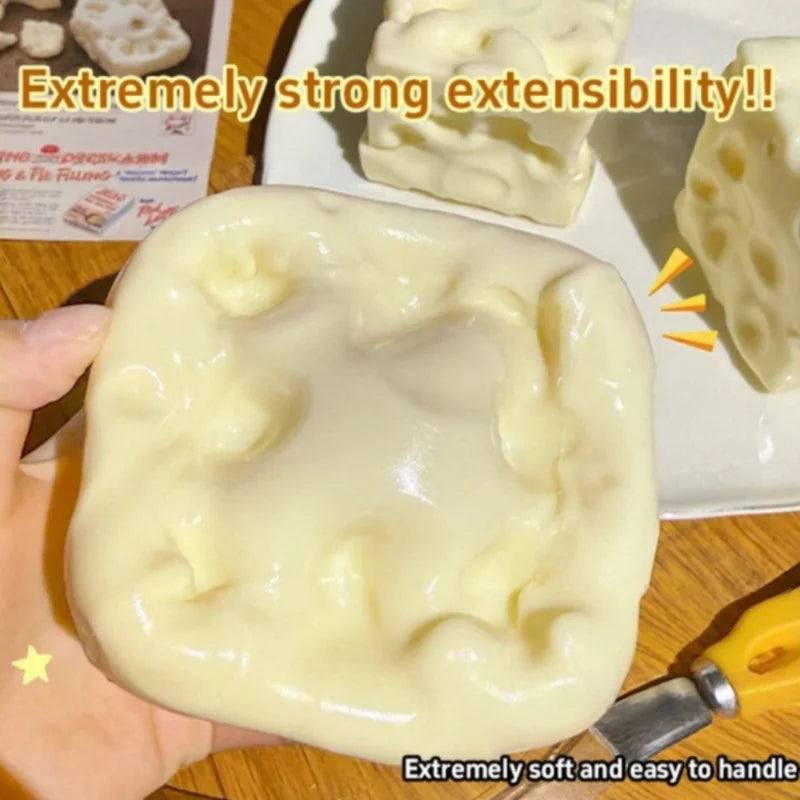 Giant shapeable cheese cube squishy